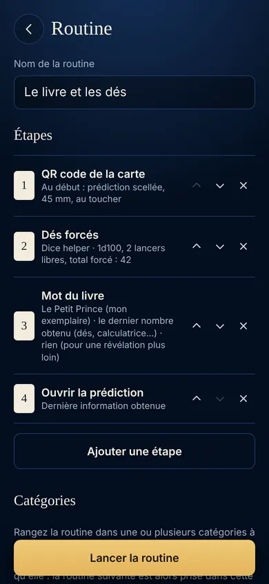 Une routine et ses étapes